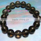 Wholesale 7.5inch 12mm Round Smoky Quartz Bracelet thumbnail-1