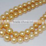 The Best Quality 14-15mm Real Golden South Sea Pearl Strands thumbnail-3