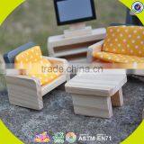 Wholesale Kids Furniture Toys Wooden Doll House Furniture Best Children Wooden Miniature Doll House Furniture W06B055-S thumbnail-2