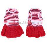 2015 Newly Design Hot Pet Dog Puppy Tutu Princess Dress Stripe Bow Lace Skirt Formal Wedding Clothes Pet Apparel thumbnail-3