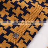 100% Fine Wool Men's Yellow Cardigan With Pattern thumbnail-5