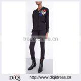 Wholesale Women Black Long Sleeves Hoxton Bird Embroidered Satin Shirt(DQE0108T) thumbnail-1