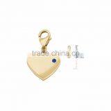 Gold Finish Small Gemstone Heart Pendant thumbnail-1