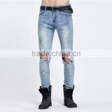 2016 New Men's Fashion Men's Jeans Bule Jeans Hole Personality Male Personality Pants thumbnail-3