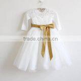 Floor-Length Light Lvory Flower Girl Dress Tulle Lace Fabric Baby Party Dress Gown thumbnail-2