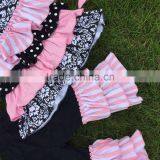 WHOLESALE Girls-boutique-remake-clothing-sets Girls Ruffle Capri Sets Girls Damask Rose Capri Sets With Necklace and Headband thumbnail-4