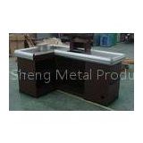 Customized Hyper Market Cashier Counter Desk With PVC Angle