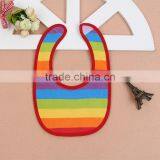 Colorful Stripe EVA Bib 100% Cotton Waterproof Polyester Baby Bibs thumbnail-1