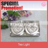 Silver Glitter Heart Design Valentine's Day Tea Light Candle thumbnail-1