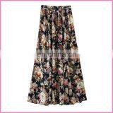 Summer New Fashion Printed Chiffon Drawstring Long Skirt thumbnail-3