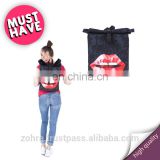 Triangle lips trendy fabric custom wholesale outdoor fullprinttravelling tactical sport school stylish sports courier backpack