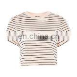 2017 Fashion Women Stripe Roll Back Crop Tops Wholesale thumbnail-2