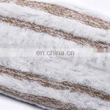 New Design Fashion Faux Fur Striped Jacquard Cushion Cover Deco thumbnail-6