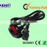 UK 10A-16A 250V 3pin Fuesed Power Cable