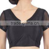 Readymade Saree Blouses Georgette and Bengal Silk Sequined Blouse thumbnail-2