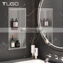 Stainless Steel Single and Double Black Gold White Brushed Nickel Bathroom Wall Metal Recess Shower Niche Shelf