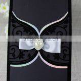 2016 Stylish Nice Luxury Unique Black Flocking Wedding Invitation Card thumbnail-6