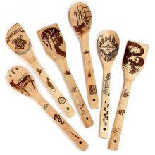 China Twinkle Bamboo Wholesale Kitchen Cooking Utensils Set Engraved thumbnail-1
