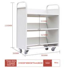 Modern Black Flat Shelf Mobile File Cart | HN-FC03 Rolling Utility Storage Trolley | for Modern Office & School thumbnail-1