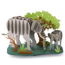 Wholesale New Design Cardboard 3d Puzzle Animal DIY Assembly Sets- Elephant Jigsaw Puzzle Models Custom Accept OEM 3d Paper Puzzle thumbnail-1