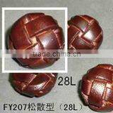 Genuine Leather Braided Coats Button thumbnail-2