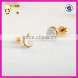 Fashion S925 Gold Plated Gemstone Earrings for Girl, Simple Moonstone Silver Stud Earring thumbnail-2