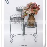LC-89059 Wrought Folding Metal Iron 3 Tiers Flower Pot Stand