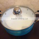 2016 Popular Aluminum White Ceramic Blue Soup Pot Noodle Pot Casserole Cookware Stock Pot thumbnail-2