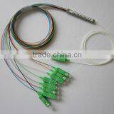 1*8 1260-1650nm Steel Mini Module Type,0.9mm Cable Dia. 1.5m Length,with SC/APC Connector FTTH PLC Splitter