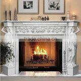 White Antique Hand Made Statue Stone Stove Hearth thumbnail-1