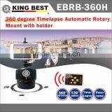 KING BEST EBRB-360H New and Hot Product 2016 360 Degree 1/4" Auto Rotation Panning Rotating Time Lapse With Phone Holder