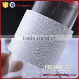 compact heat resistant and anti-slip resuable custom hot cup sleeve pu tea cup sleeve