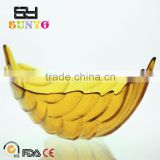2015 handblown clear transparent Customized yellow solid color charger plate high quality