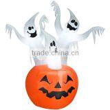 Halloween Inflatable Lawn Decoration, Stacked Ghosts, Lighted, 48-In.