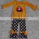 Newborn Handmade Turkey Embroidery Long Sleeve Top and Pant Thanksgiving Outfits thumbnail-4