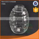 whole sale 1720ml clear round glass water jug with texture