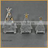 Silver Ceramic Christmas Tree Shape Candle Holder thumbnail-1