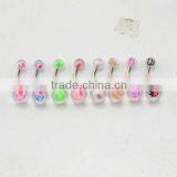 Stainless Steel Curved Barbell With Charming Acrylic Balls Tongue Rings New Fashion Magnetic Tongue Piercing Jewelry thumbnail-6