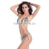 Sexy Fashion Swimsuit Low Waist Green Snake-grain Beach Bikini Set Plus Size 4XL thumbnail-5