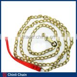 Welded Dog Lead Chain with Centre Swivel Hook,Gold Color Twist Dog Chain