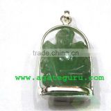 Light Green Aventurine Ganesha Metal Pendent : Wholesaler Manufacturer