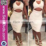 Latex Wholesale Sleeveless Dress for Women Cotton Bandage Dress Hollow Out Bodycon 2016 Fashion Dress thumbnail-2