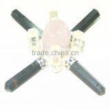 Rough Rose Cone Crystal Black Tourmaline 8-Point Energy Generator