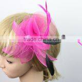 Delicate Wedding Fascinator Veil Feather Hard Yarn Headband Hats Women Brides Hair Accessories Bulk thumbnail-2
