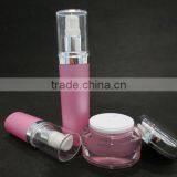 Oval Shaped Acrylic Cream Jar and Lotion Pump Bottle for Cosmetic Packaging