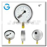 High quality 6 inch stainless steel brass internal master pressure meter