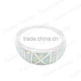 Wholesale Synthetic Opal Rings Unisex Wirte Opal Ring thumbnail-3