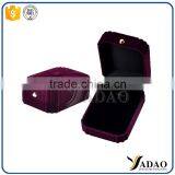 Customized With Botton Flocking Velvet Cover Ring Packaging Box thumbnail-1