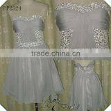 PP2524 Real Sample Bridesmaid Chiffon Beaded Short Bridesmaid Dress 2014 thumbnail-1