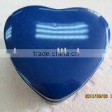 Heart Shape Blue Beatiful Size120*120*45mm Thick Smooth Print Tin Boxes for Chocolate